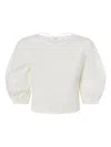 Pinko White Solid Round Neck Top In White