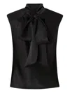 Pinko Draped-detail Sleeveless Blouse In Black