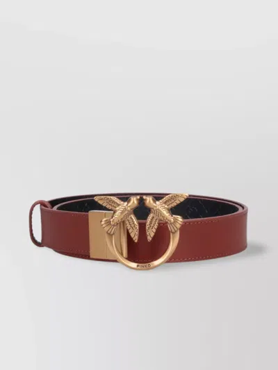 Pinko Adjustable Buckle Reversible Belts In Burgundy