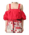 Pinko Adjustable Cropped Top In Red