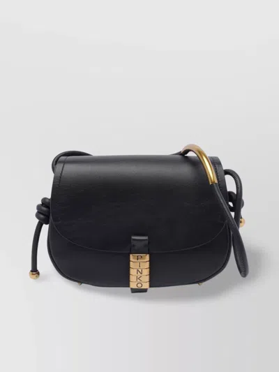 Pinko Adjustable Mini Saddle Crossbody Bag In Black