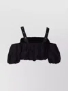 Pinko 'raul' Black Top With Adjustable Straps And Removable Sleeves