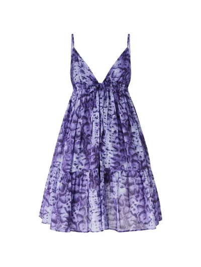Pinko Adrano Ruffled Dress In Purple