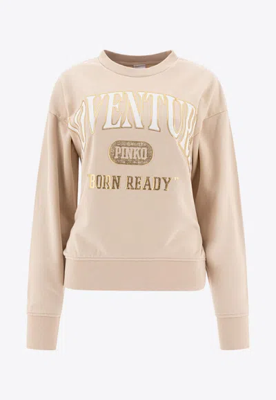 Pinko Adventure Printed Sweatshirt In Neutral