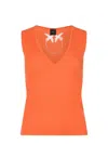 Pinko Agner Top Made Of Cotton Blend. In Orange