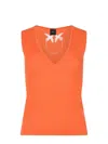 Pinko Agner Top Made Of Cotton Blend. In Orange