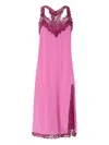 Pinko Silk And Lace Lingerie Dress In Pink
