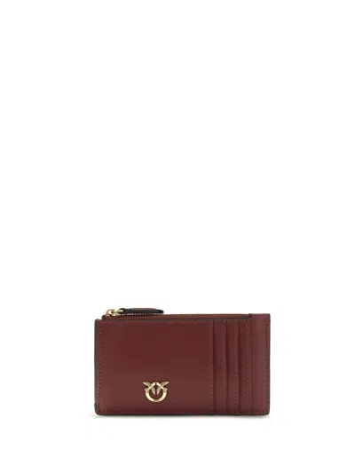Pinko Airone Card Case In Burgundy