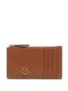 Pinko 'airone' Card Holder In Brown Leather  In Brown