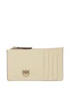 Pinko Airone Chevron Zip Wallet In Neutral
