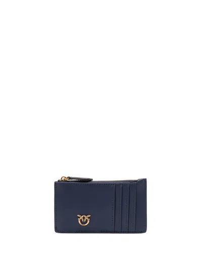 Pinko `airone` Zipped Card Holder In Blue