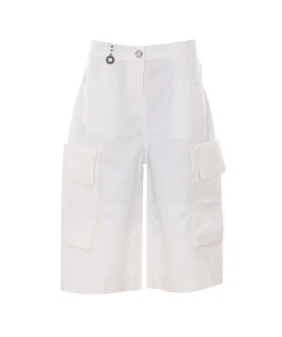 Pinko Albareto Bermuda Cargo With Rivets In White