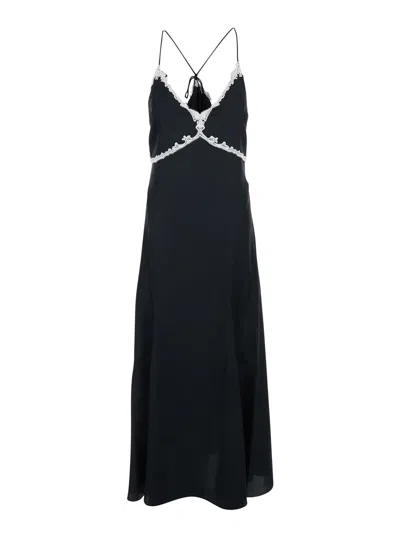 Pinko Albino Abito Twill Fluido In Black