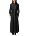 Pinko Sheer-panel Midi Dress In Black
