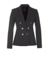 Pinko Alexia Double-breasted Grey Blazer In Grigio