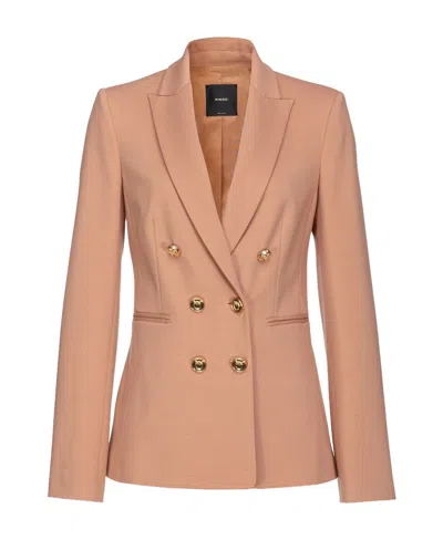 Pinko Alexia Double-breasted Blazer In Nude