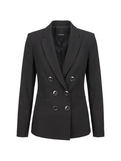 Pinko Alexia Double-breasted Blazer In Black
