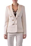 Pinko Alexia Double-breasted Blazer In Animal Print