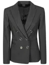 Pinko Black Double Breasted Blazer In Grey