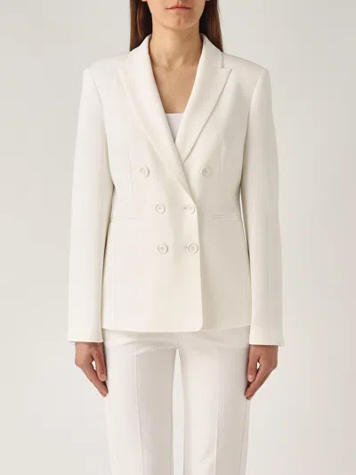 Pinko Alexia Giacca Punto Stoffa Scuba Blazer In Bianco