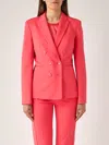 Pinko Alexia Giacca Punto Stoffa Scuba Blazer In Corallo