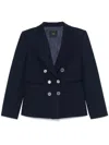 Pinko Full Milano-knit Technical Fabric Blazer In Blue