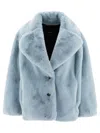 Pinko Alighieri Faux Fur Short Coat In Blue