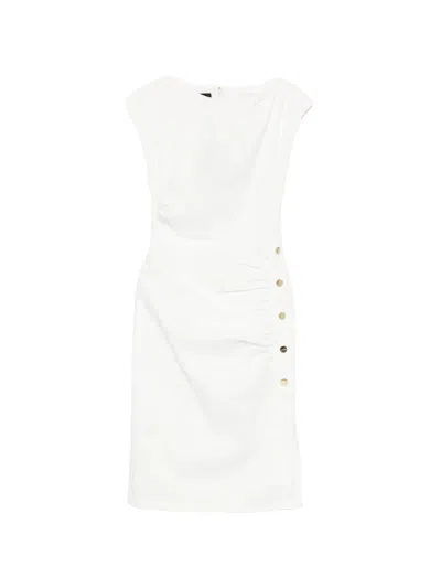 Pinko Alissa Button Detail Dress In White