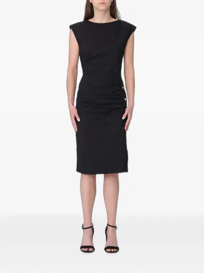 Pinko Alissa Ruched Midi Dress In Black