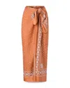 Pinko Bandana-print Finished Edge Skirt In Orange