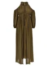 Pinko Long Off-the-shoulder Dress With Beaded Embroidery