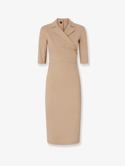 Pinko Allyson Stretch Linen And Viscose Dress In Brown