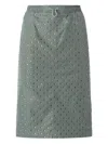 Pinko Alona Embellished Midi Skirt In Green