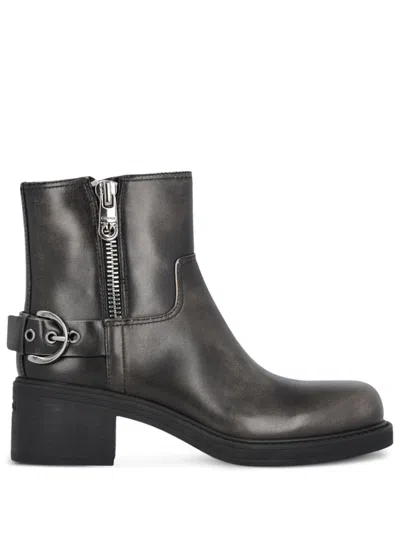 Pinko Alys 50mm Leather Boots In Schwarz