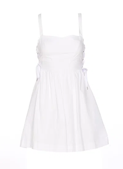 Pinko Amazonia Mini Dress In Bianco Brill.