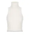 Pinko High Neck Sleeveless Crop Top In White