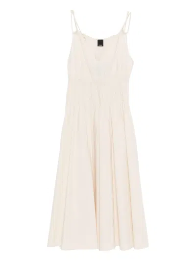 Pinko Amie Gathered Midi Dress In Neutral