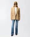 Pinko Camel Tailored Jacket With Double-breasted Front In Neutral