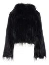 Pinko High-neck Faux-fur Jacket In Black