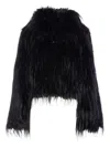 Pinko High-neck Faux-fur Jacket In Black