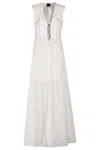 Pinko Robe Longue En Coton Avec Gilet Sans Manches Utilitaire