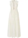 Pinko Robe Longue En Coton Avec Gilet Sans Manches Utilitaire