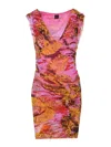 Pinko Woman Mini Dress Fuchsia Size M Polyamide In Multicolor