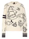 Pinko Patterned Crew-neck Sweater In Neutral