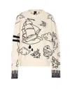Pinko Patterned Crew-neck Sweater In Neutral