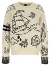 Pinko Patterned Crew-neck Sweater In Neutral