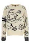 Pinko Patterned Crew-neck Sweater In Neutral