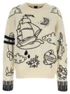 Pinko Patterned Crew-neck Sweater In Neutral