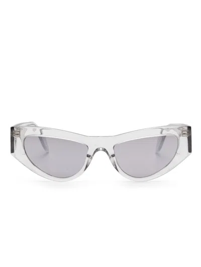 Pinko Angular Cat-eye Gray Sunglasses With Transparent Frame In Grey