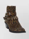 Pinko Animal Print Ankle Boots With Block Heel In Multi